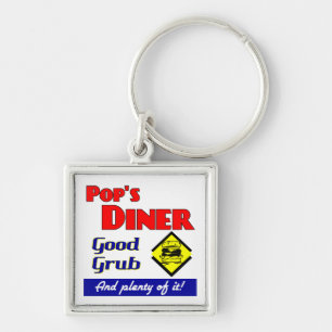 Diner van poppen Retro Spreuk Keychain van de
