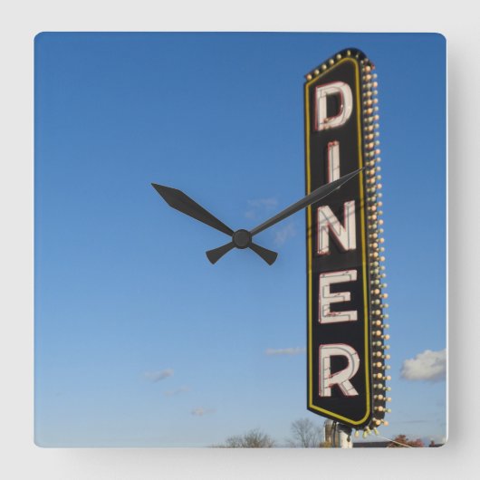 Diner Vierkante Klok (Voorkant)