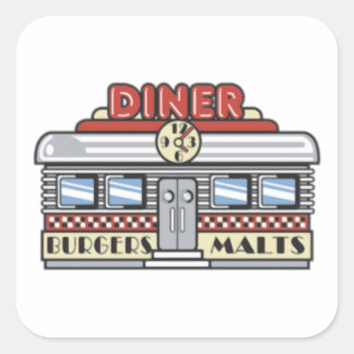 Diner Vierkante Sticker