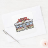Diner Vierkante Sticker (Envelop)