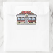 Diner Vierkante Sticker (Tas)