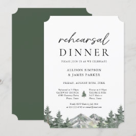 Diner voor de bruiloefening op Pine Tree Forest Mo Kaart