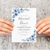 diner voor de heroefening van de dusty blue floral kaart