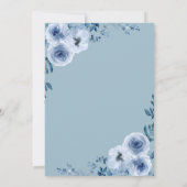 diner voor de heroefening van de dusty blue floral kaart (Achterkant)