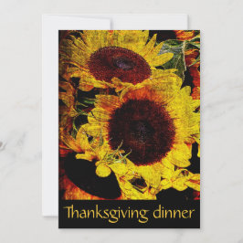 diner voor de Thanksgiving van luxe zonnebloemen Kaart