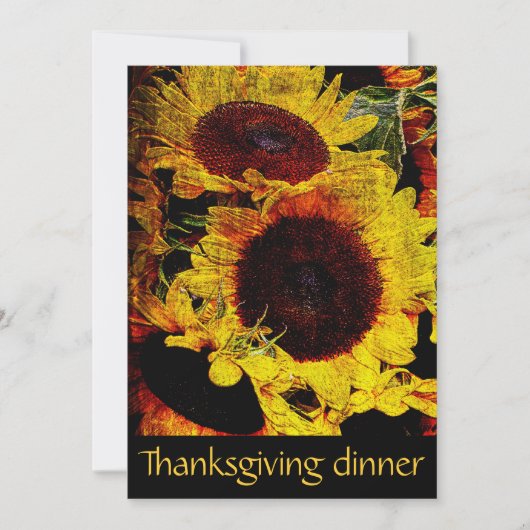 diner voor de Thanksgiving van luxe zonnebloemen Kaart (Voorkant)