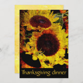 diner voor de Thanksgiving van luxe zonnebloemen Kaart (Voorkant / Achterkant)