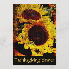 diner voor de Thanksgiving van luxe zonnebloemen Kaart