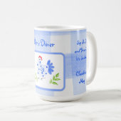 Diner Watercolor Blue Hen Check SUNDAY Personalize Koffiemok (Voorkant rechts)