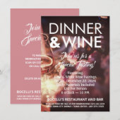 Diner & Wijnproeverij Uitnodiging op maatgemaakte (Voorkant / Achterkant)