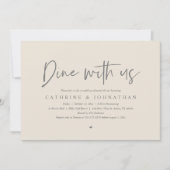 Dineren met ons, bruiloft repetitie diner kaart (Voorkant)