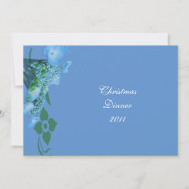 dinerfeest blauwe hortensia bloemen kaart