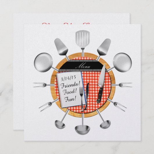 Dinerfeest / Uitnodiging voor speciale gelegenhede (Voorkant / Achterkant)