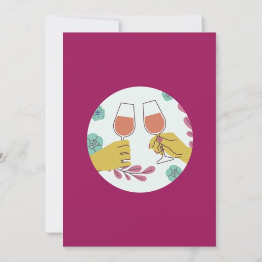 Dinerfeest Vrienden Verjaardag Wijnproeverij Lunch Kaart (Achterkant)