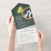 dinermeel voor de eerste huwelijksverjaardag all in one uitnodiging (Afscheurbaar)