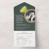 dinermeel voor de eerste huwelijksverjaardag all in one uitnodiging (Binnen)