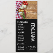 dinermenu pizza in het Italiaanse restaurant Menu (Voorkant)