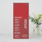 dinermenu van het Indiase restaurant Menu (Staand voorkant)