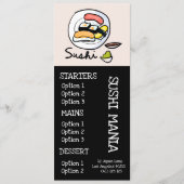 dinermenu van het Japanse restaurant Sushi Menu (Voorkant)