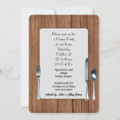 Dinerparty uitnodigen op eikenhout kaart (Achterkant)