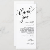 Dinerplaats Instelkaart Bedankt Calligraphy Kaarte Programmakaart (Voorkant / Achterkant)