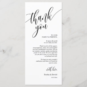 Dinerplaats Instelkaart Bedankt Calligraphy Kaarte Programmakaart
