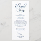 Dinerplaats Instelkaart Bedankt, Navy Blauwe Kaart (Voorkant)