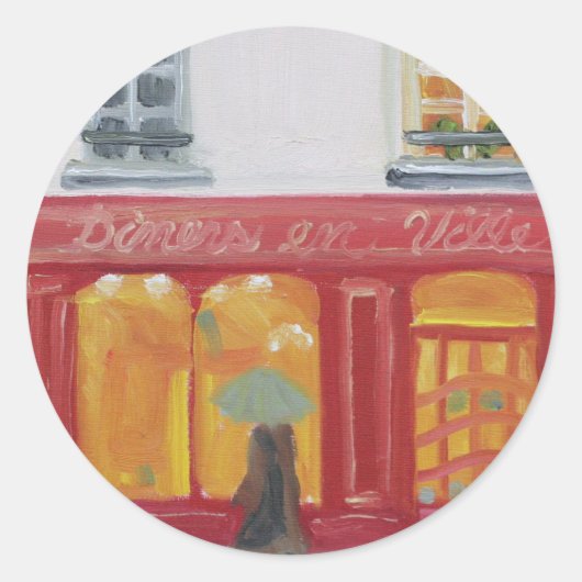 "Diners en Ville" Ronde Sticker (Voorkant)