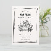 Dinertafel verjaardag kaart (Staand voorkant)