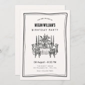 Dinertafel verjaardag kaart (Voorkant / Achterkant)