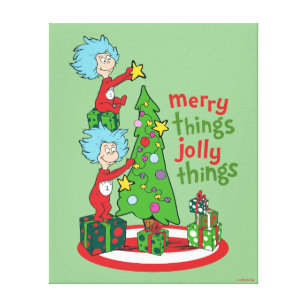 Ding 1 Ding 2 Merry Things Jolly Things Canvas Afdruk
