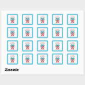 Ding 1 Ding 2 | Tweeling Baby Shower Vierkante Sticker (Vel)