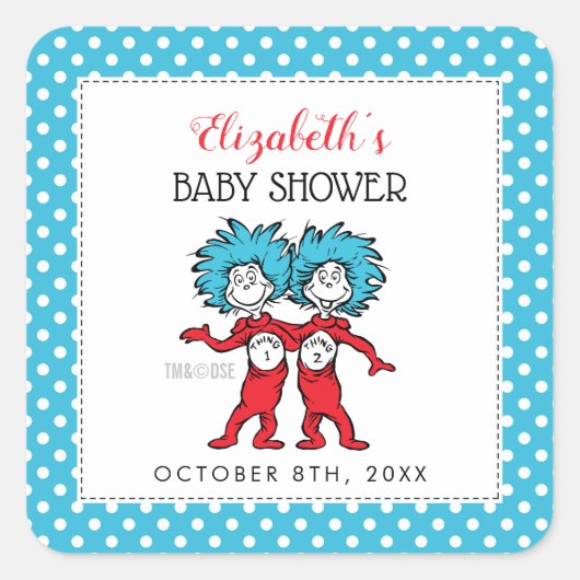 Ding 1 Ding 2 | Tweeling Baby Shower Vierkante Sticker (Voorkant)