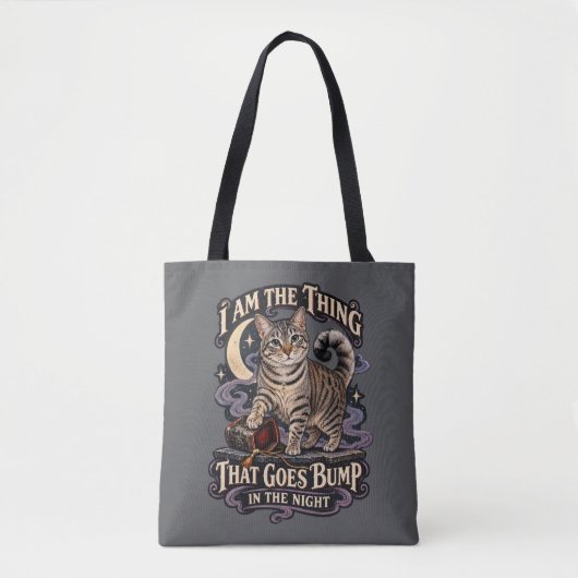 Ding dat 's Nachts Klinkt Halloween Kat Tote Bag (Voorkant)