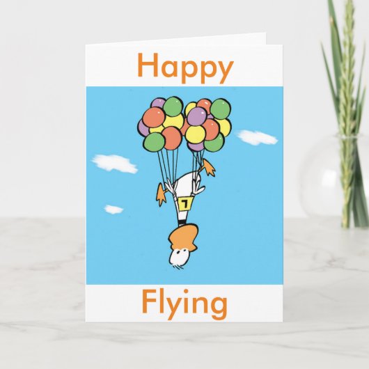 Ding Duck Balloon Cartoon Wenskaart Kaart (Voorkant)
