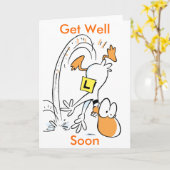 Ding Duck Cartoon wordt snel beter Kaart (Gele Bloem)