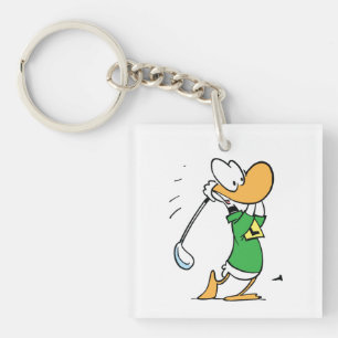 Ding Duck Rijdt op de vliegbaan Sleutelhanger