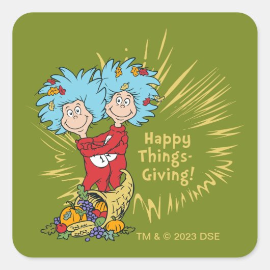 Ding Een Ding Twee Dingen-Geving! Vierkante Sticker (Voorkant)