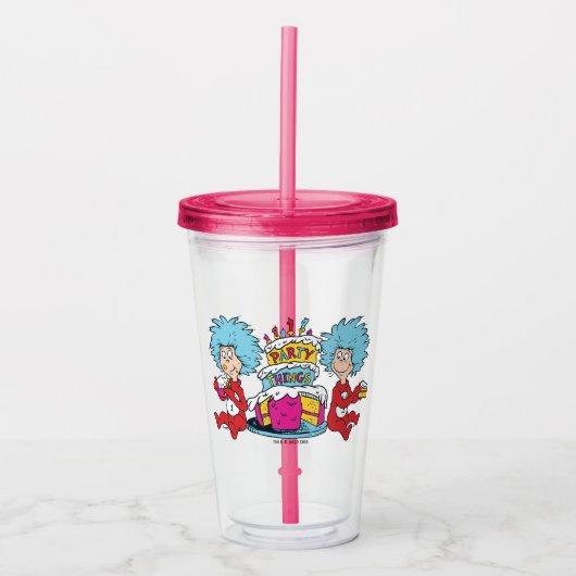 Ding Eén Ding Twee Feest Dingen Acryl Drinkbeker (Voorkant)
