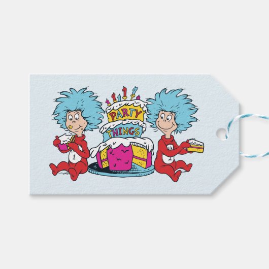 Ding Eén Ding Twee Feest Dingen Cadeaulabel (Voorkant (Horizontaal))