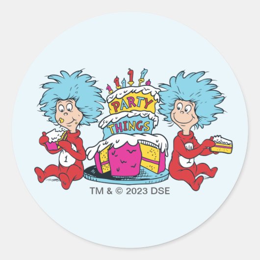 Ding Eén Ding Twee Feest Dingen Ronde Sticker (Voorkant)