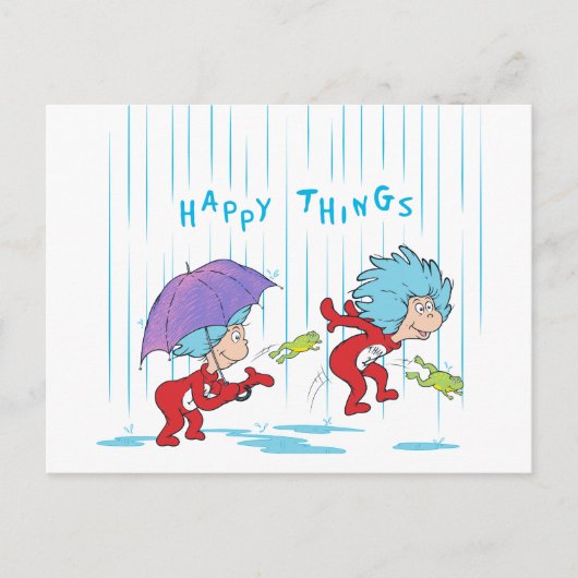 Ding Een Ding Twee Gelukkige Dingen Briefkaart (Voorkant)