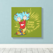 Ding één ding twee gelukkige dingen-geven! canvas afdruk (Insitu (Houten vloer))