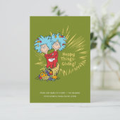 Ding één ding twee gelukkige dingen-geven! kaart (Staand voorkant)