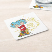 Ding één ding twee gelukkige dingen-geven! kartonnen onderzetters (Schuin)