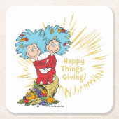 Ding één ding twee gelukkige dingen-geven! kartonnen onderzetters (Voorkant)