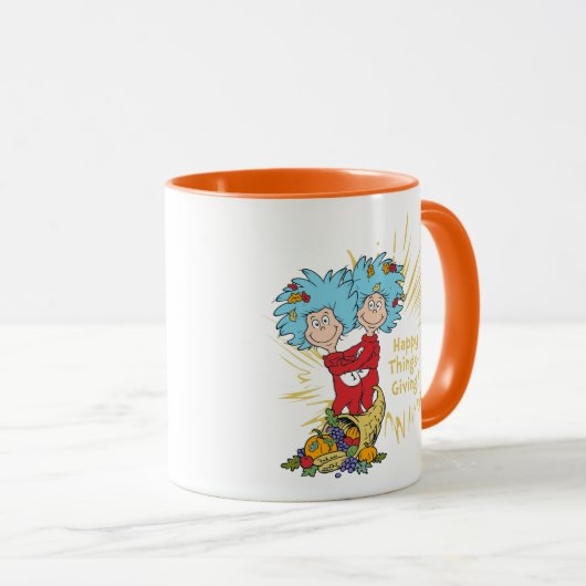 Ding één ding twee gelukkige dingen-geven! mok (Voorkant rechts)