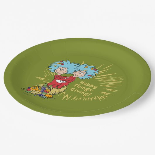 Ding één ding twee gelukkige dingen-geven! papieren bordje (Gekanteld)