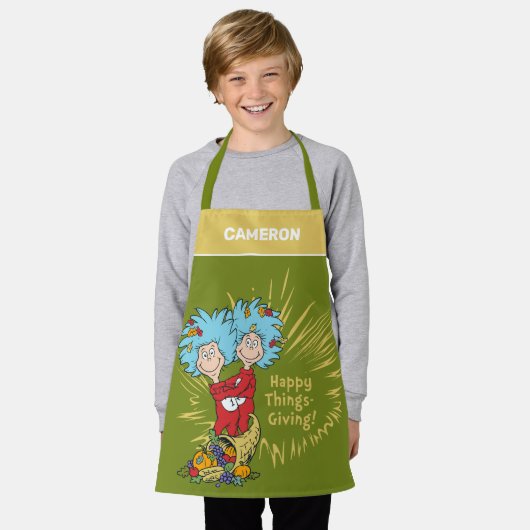 Ding één ding twee gelukkige dingen-geven! schort (Gedragen)