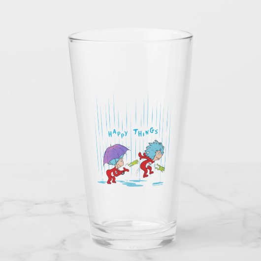Ding Een Ding Twee Gelukkige Dingen Glas (Voorkant)